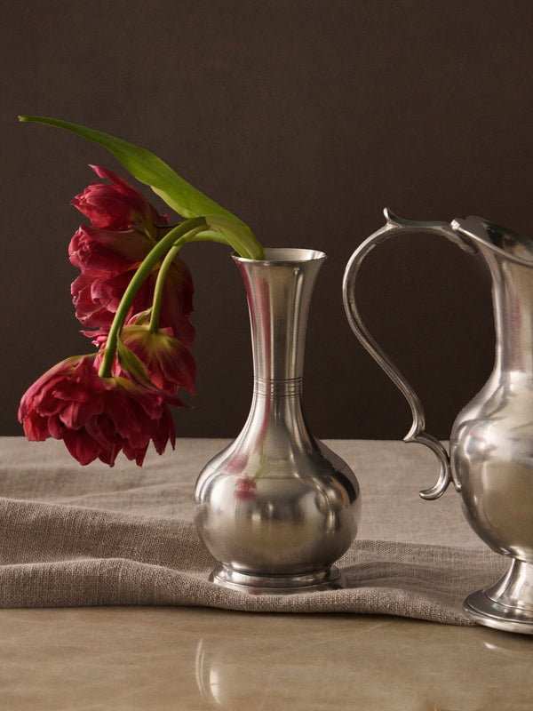 Cosi Tabellini - Pewter Bud Vase (7in/18cm) - Silver - ABASK