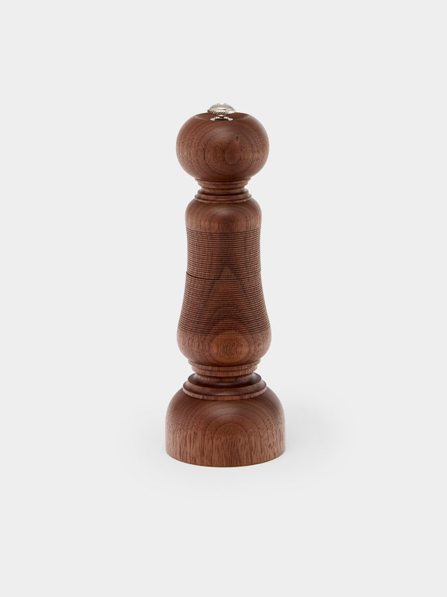 Yamani Woodworks - Hand-Turned Wood Salt Mill (7in/17.5cm) - Brown - ABASK - 