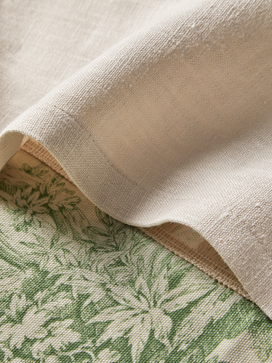 Borgo delle Tovaglie - Riviera Toile de Jouy Linen Large Rectangular Tablecloth - Green - ABASK