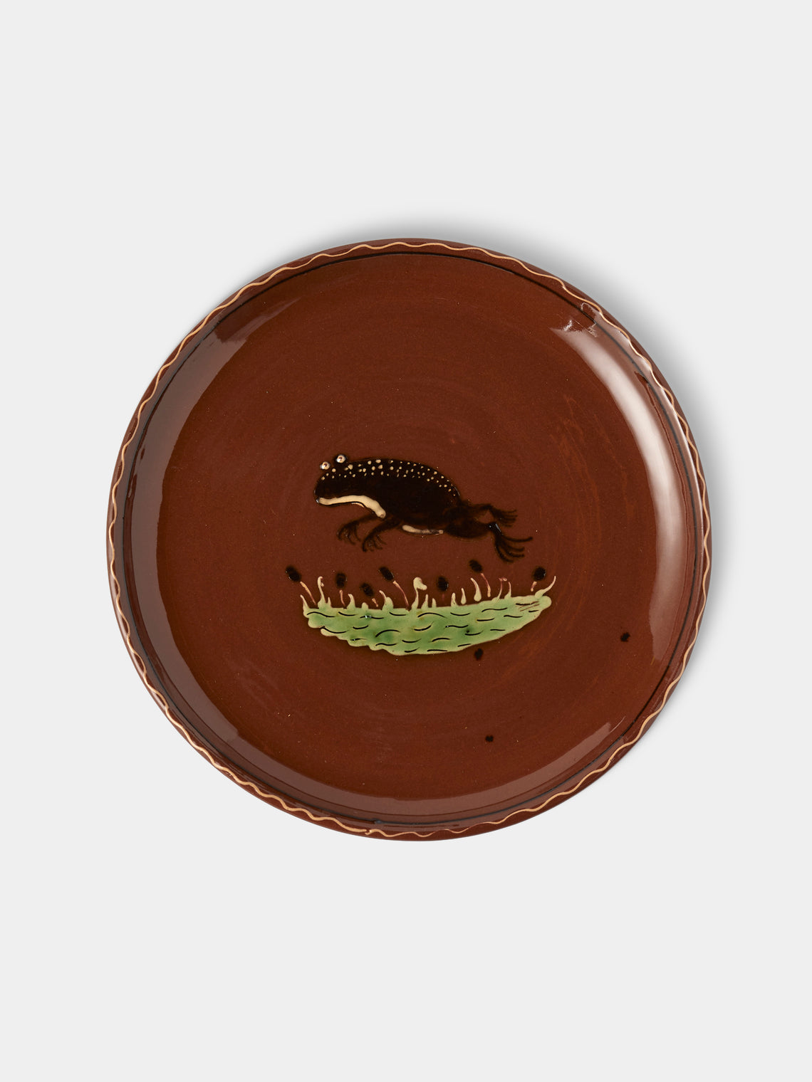 Poterie d’Évires - Animals Hand-Painted Ceramic Plates – 9.5in/24cm (Set of 8) - Light brown - ABASK