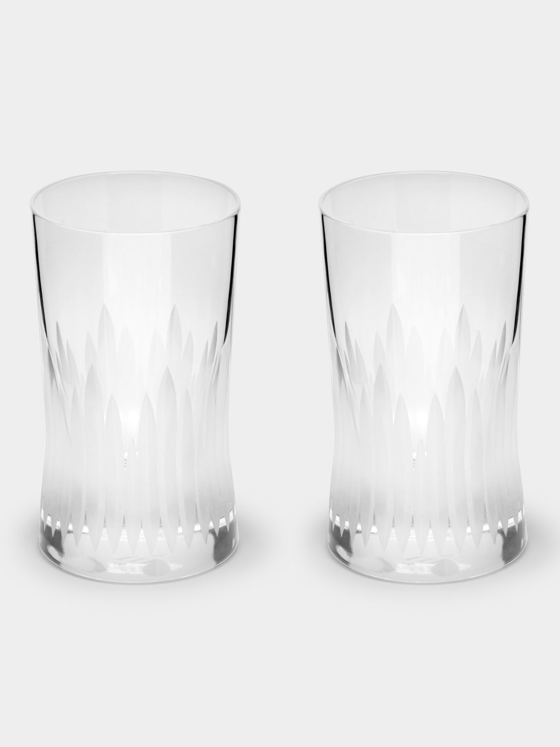 J. Hill's Standard - Martino Gamper Furrow Cut Crystal Wine Glass (Set of 2) - Clear - ABASK