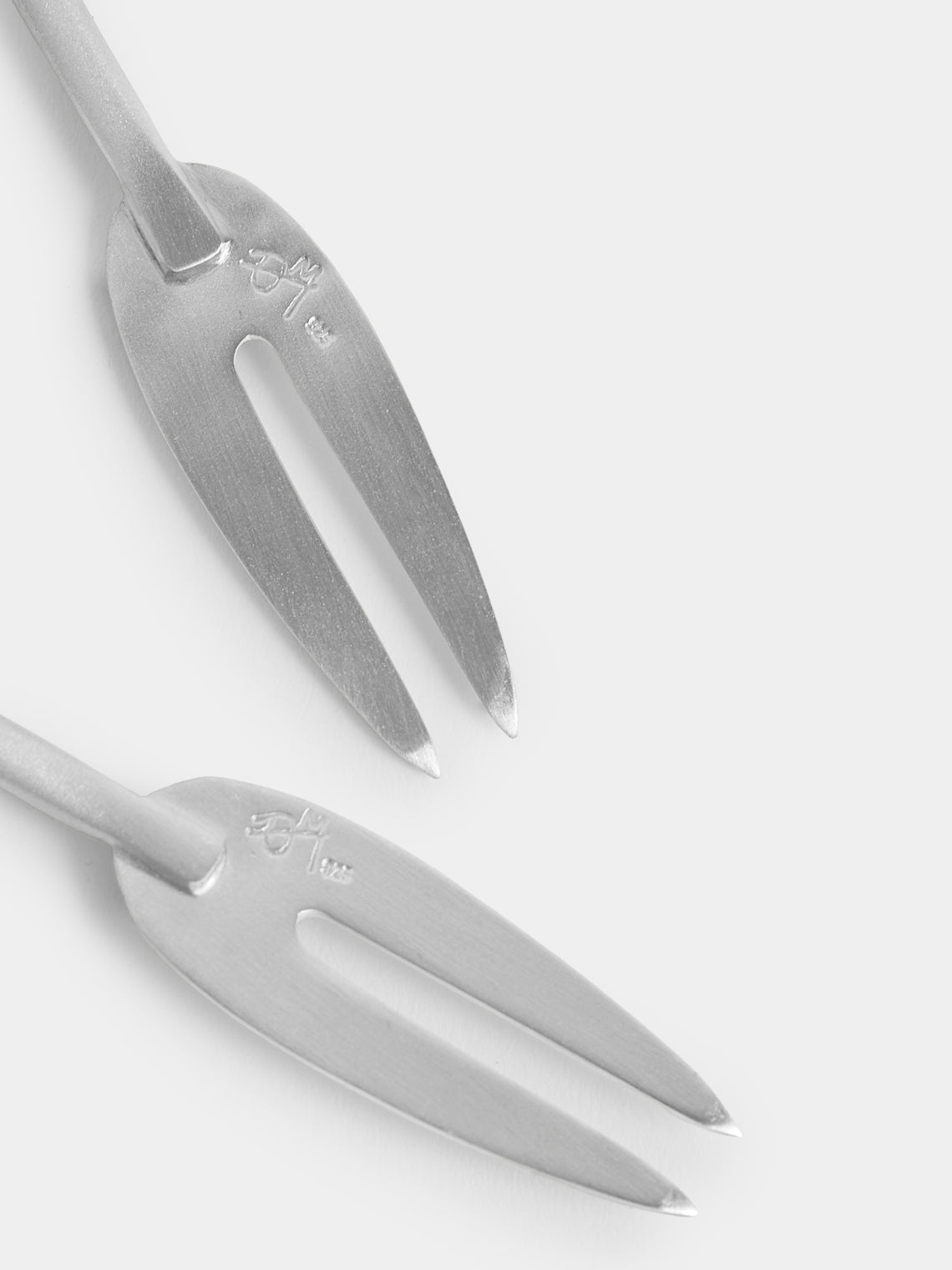 Thalia Maria Silver - Sterling Silver and Pebble Cocktail Forks (Set of 2) - Silver - ABASK