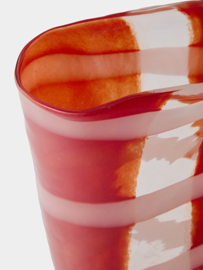 Antique and Vintage - 1960s Seguso Murano Glass Vase (11.5in/29cm) - Orange - ABASK