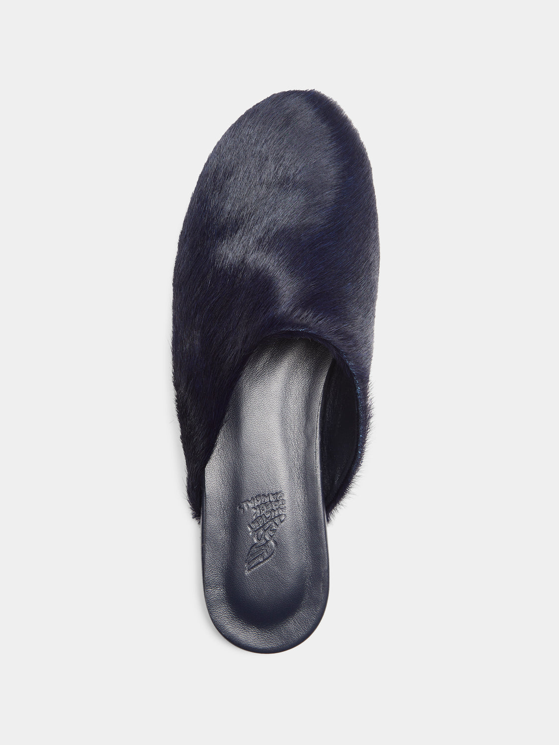 Ancient Greek Sandals - Pony Hair Slippers | Size: 40 - Navy - ABASK