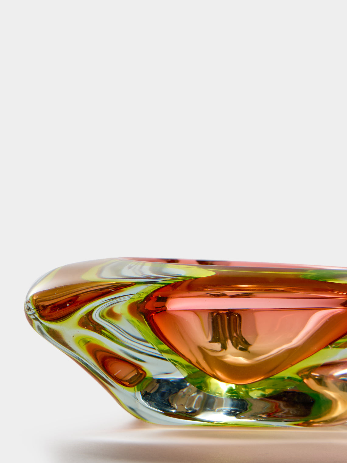Antique and Vintage - Mid-Century Murano Glass Ashtray - Orange - ABASK