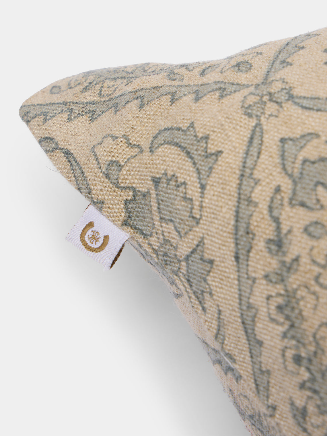 Chamois - Block-Printed Linen Cushions – 19.5in/50cm (Set of 2) - Cream - ABASK