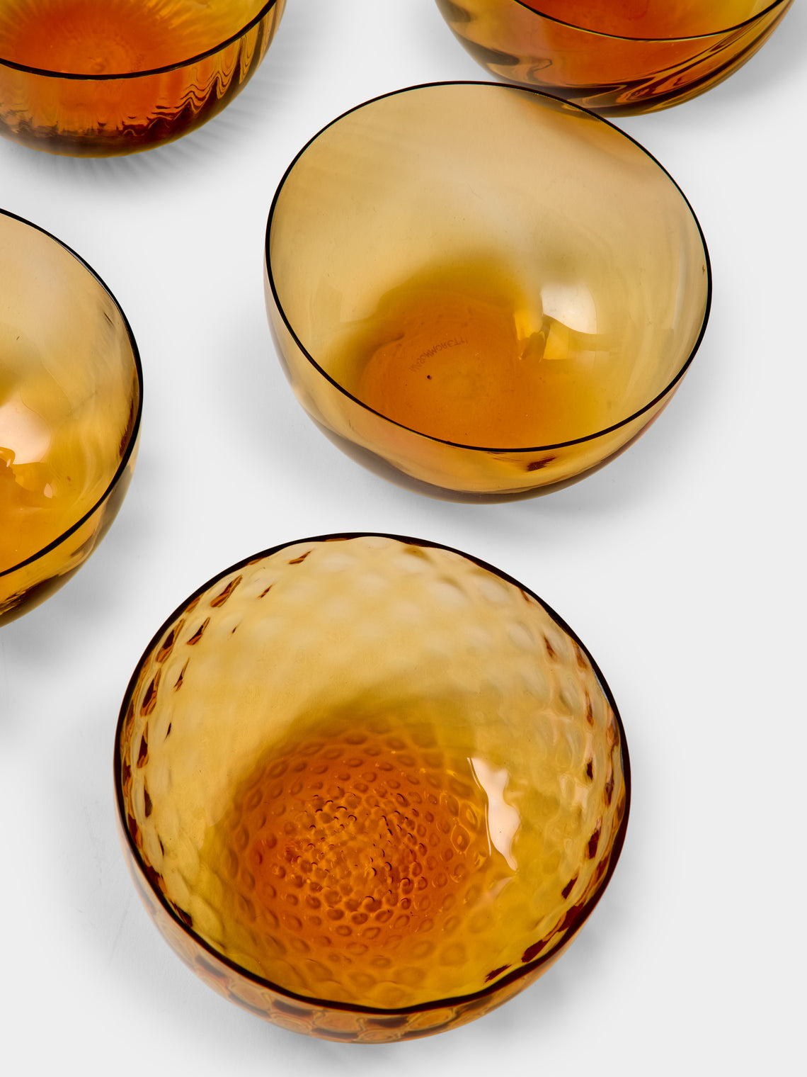 NasonMoretti - | Set of 6 | Idra Hand-Blown Murano Glass Dessert Bowls - Yellow - ABASK