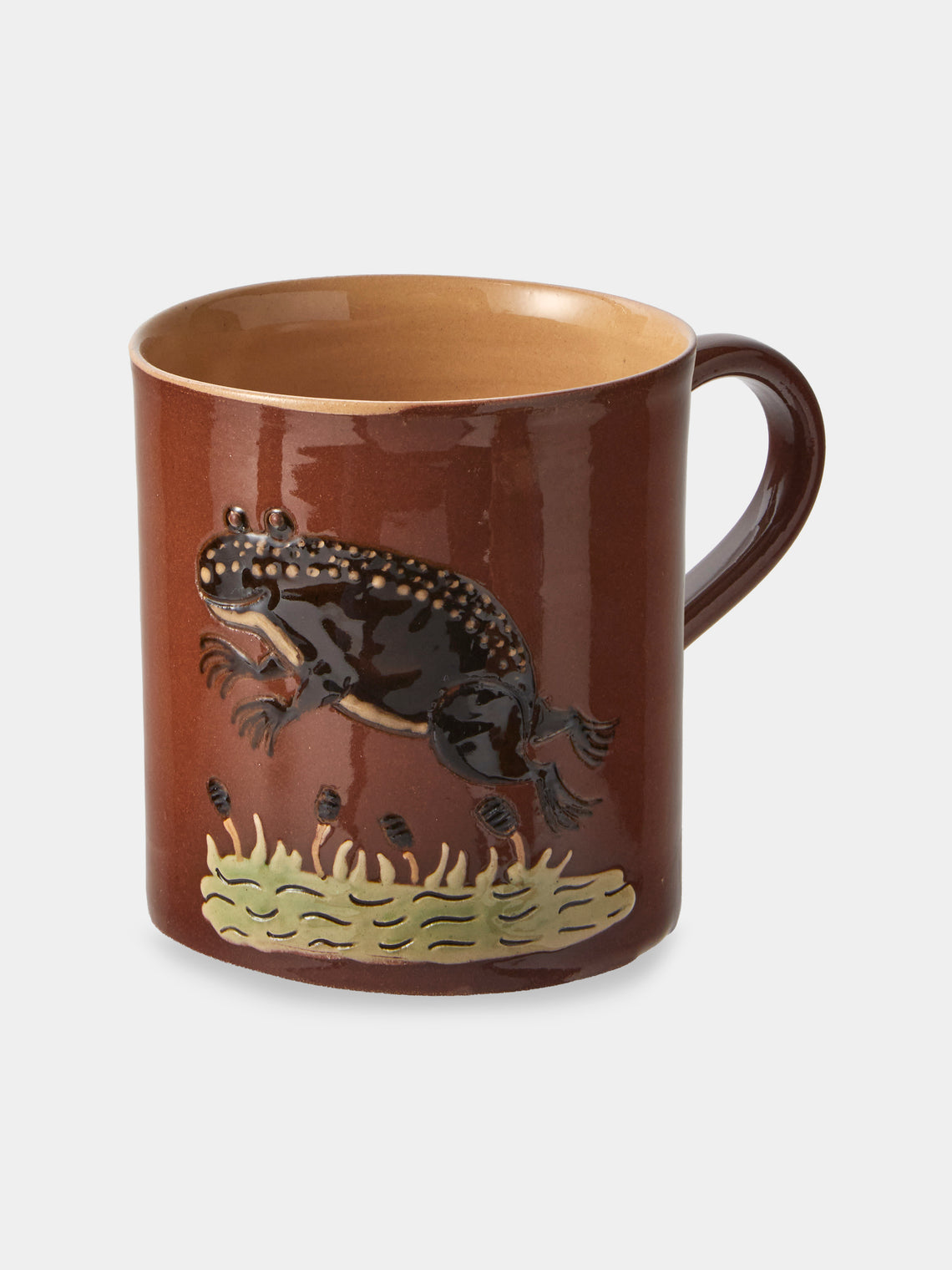 Poterie d’Évires - Animals Hand-Painted Ceramic Mugs (Set of 4) - Light Brown - ABASK