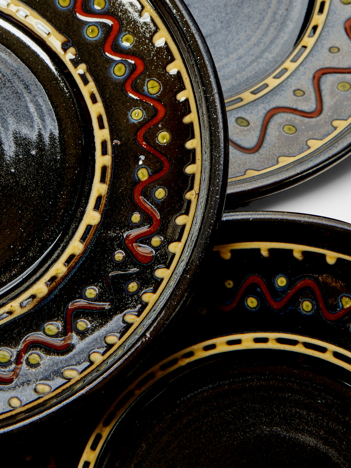 Poterie de Cliousclat - Hand-Painted Slipware Side Plates (Set of 4) -  - ABASK