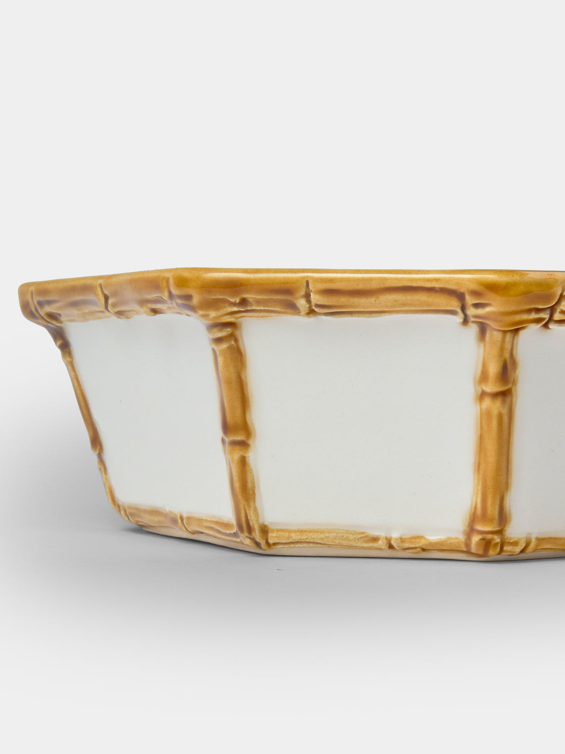 Verdolini - Bamboo Hand-Painted Ceramic Cereal Bowl - White - ABASK