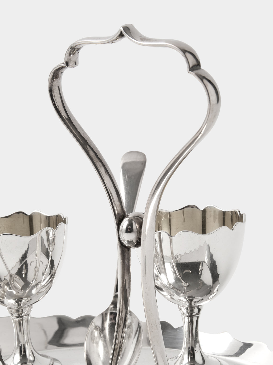 Antique and Vintage - Mid-Century Silver-Plated Egg Serving Set - Silver - ABASK