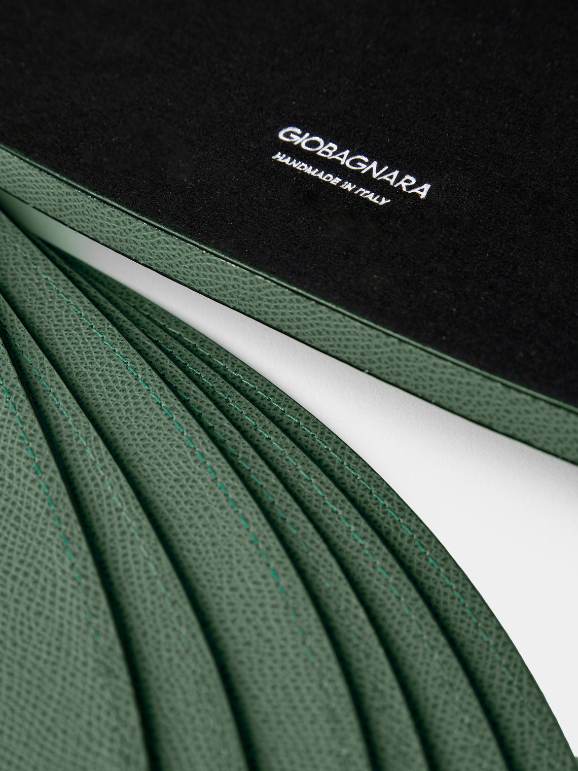 Giobagnara - David Leather Oval Reversible Placemats with Holder (Set of 6) - Green - ABASK