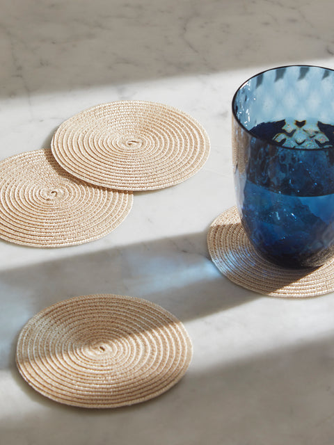 Pigment France - Trocadero TechStraw Coasters (Set of 4) - Natural - ABASK