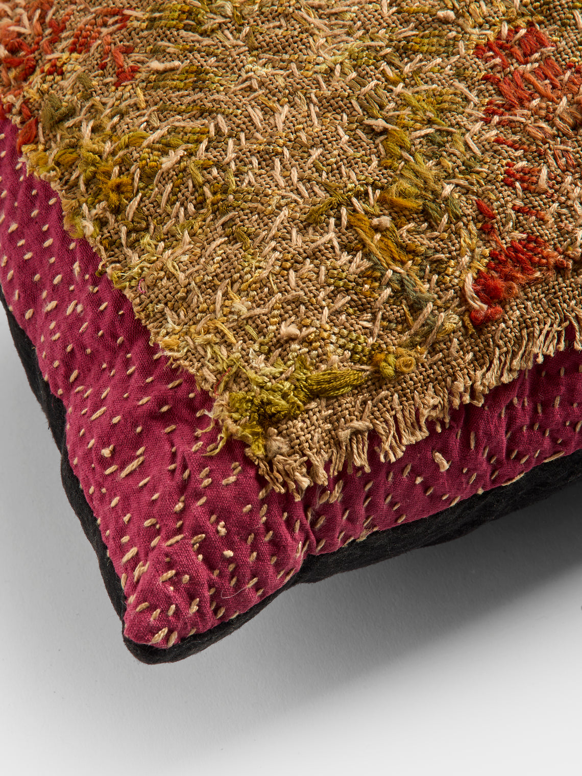 By Walid - 17th-Century Tapestry Linen Cushion (20.5in/52cm) - Multiple - ABASK