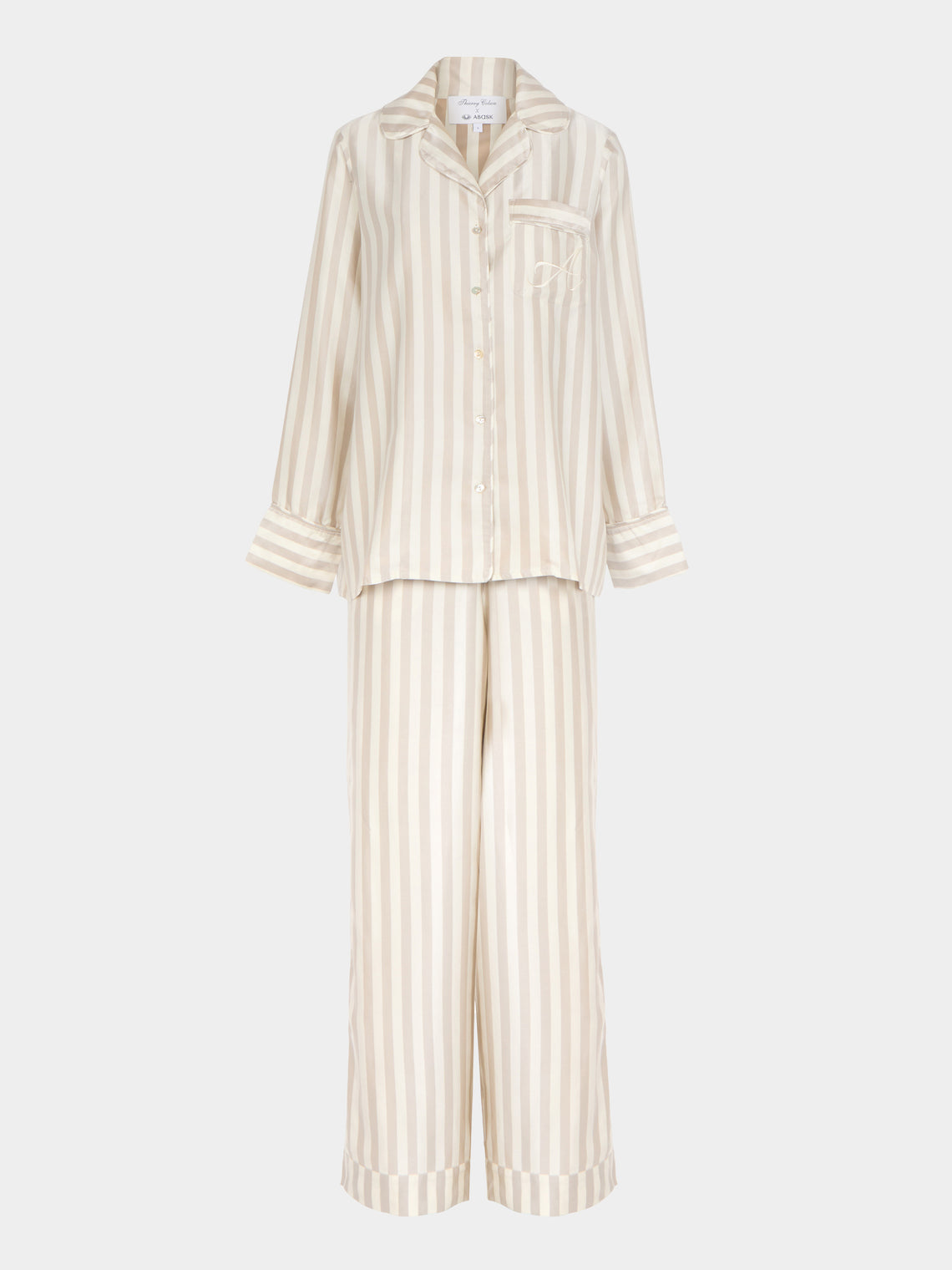 Thierry Colson - The Albertine Silk Pajama Set - Beige - ABASK - 