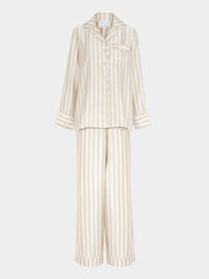 Thierry Colson - The Albertine Silk Pajama Set - Beige - ABASK - 