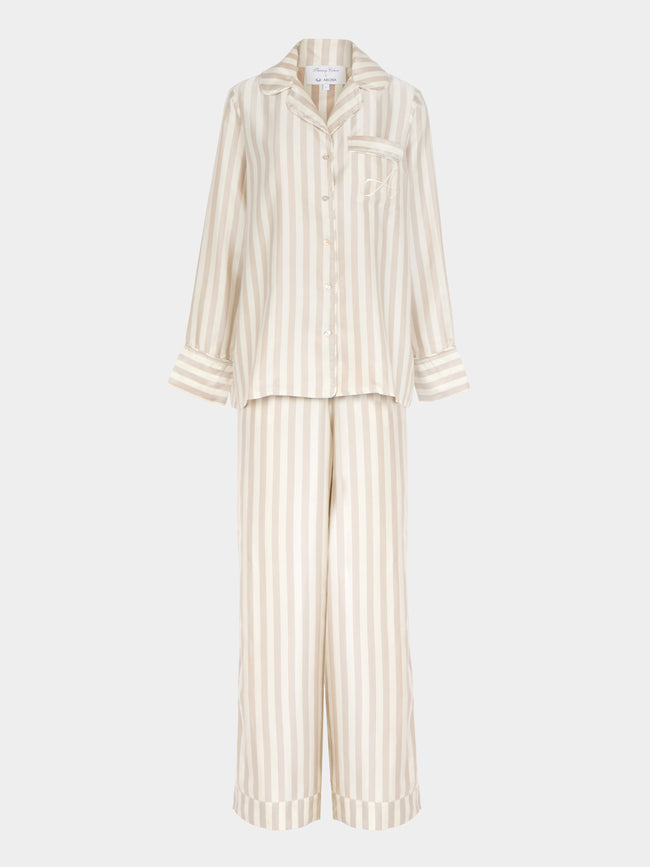 Thierry Colson - The Albertine Silk Pajama Set - Beige - ABASK - 