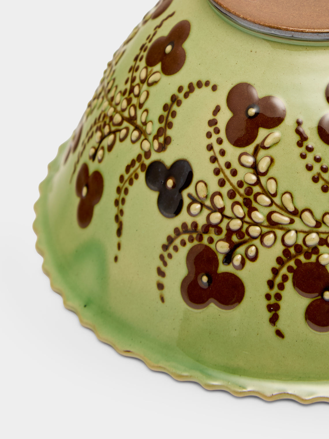 Poterie d’Évires - Flowers Hand-Painted Ceramic Mini Salad Bowl - Green - ABASK