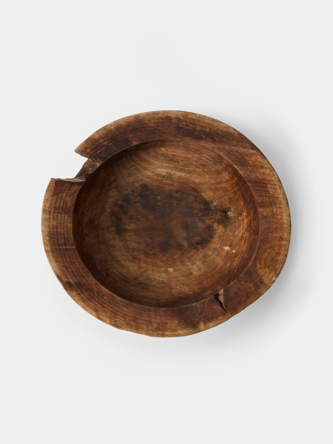 Iida Woodturning - Hand-Turned Oil-Finish Iron-Mordant Dogwood Tray (17.5in/44.5cm) - Brown - ABASK