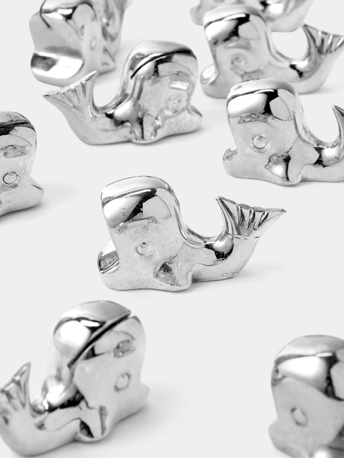 Antique and Vintage - Mid-Century Whales Silver-Plated Knife Rests (Set of 10) - Silver - ABASK