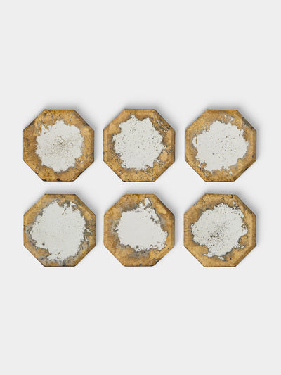 Borgo delle Tovaglie - Octo Mirrored Glass Coasters (Set of 6) - Silver - ABASK - 