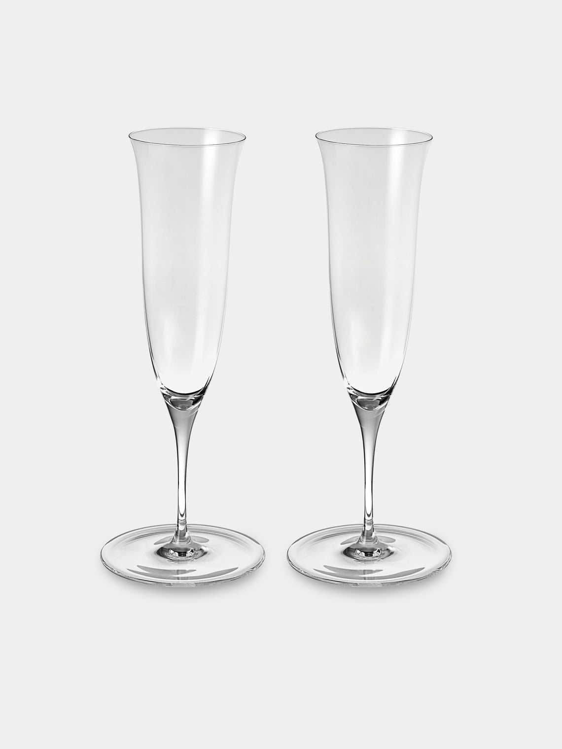 Lobmeyr - | Set of 2| Patrician Crystal Champagne Flutes - Clear - ABASK 
