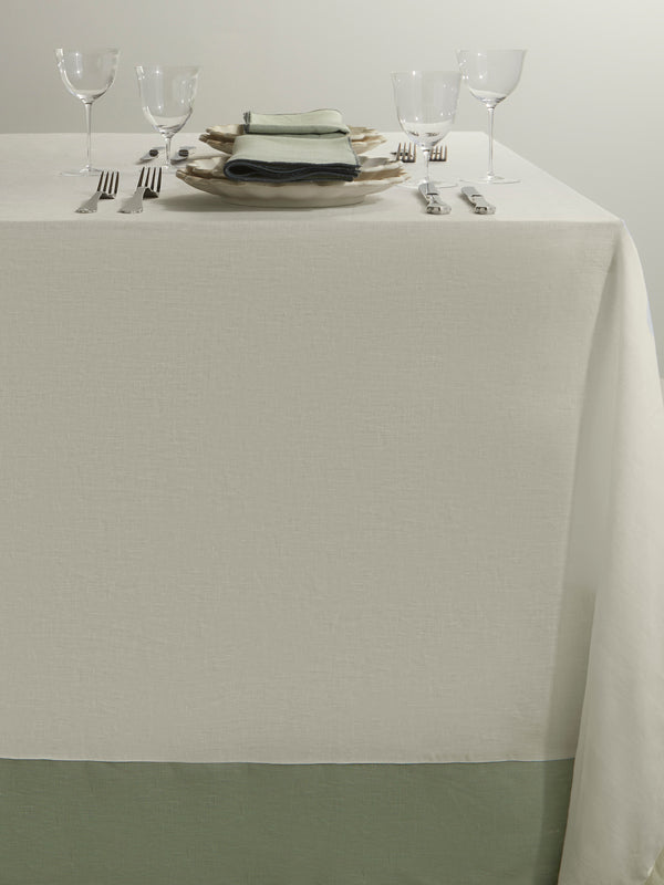 Borgo delle Tovaglie - Bauhaus Linen Rectangular Tablecloth (126in/3.2m) - White - ABASK
