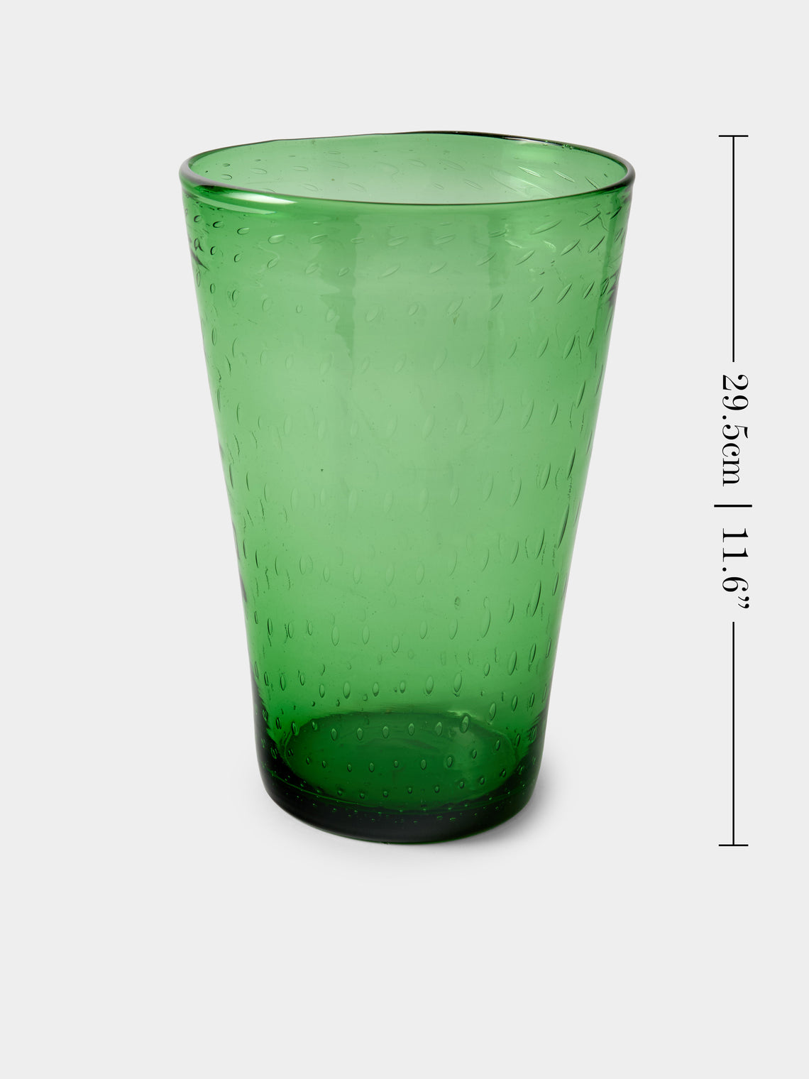 Antique and Vintage - 1980s Bullicante Glass Vase (11.5in/29.5cm) - Green - ABASK