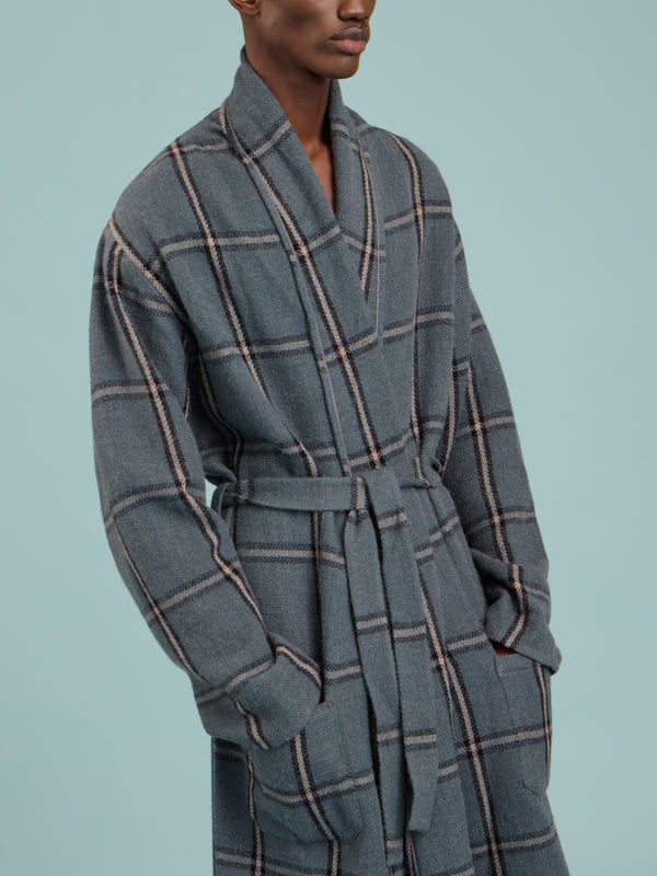 Denis Colomb - Nomad Camel Wool Long Cardigan | Size: M - Blue - ABASK