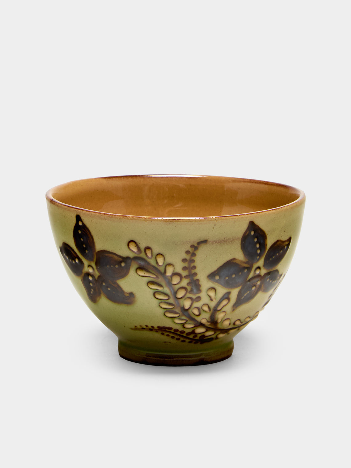 Poterie d’Évires - Flowers Hand-Painted Ceramic Petite Bowls (Set of 6) - Green - ABASK