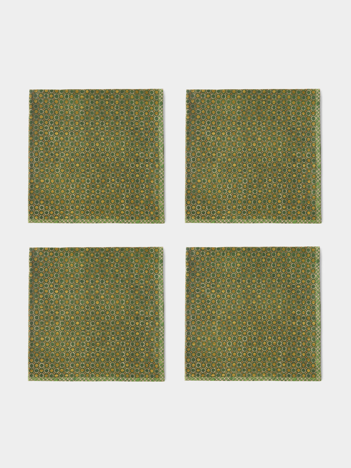 D'Ascoli - | Set of 4 | Prosperine Printed Napkins - Green - ABASK - 