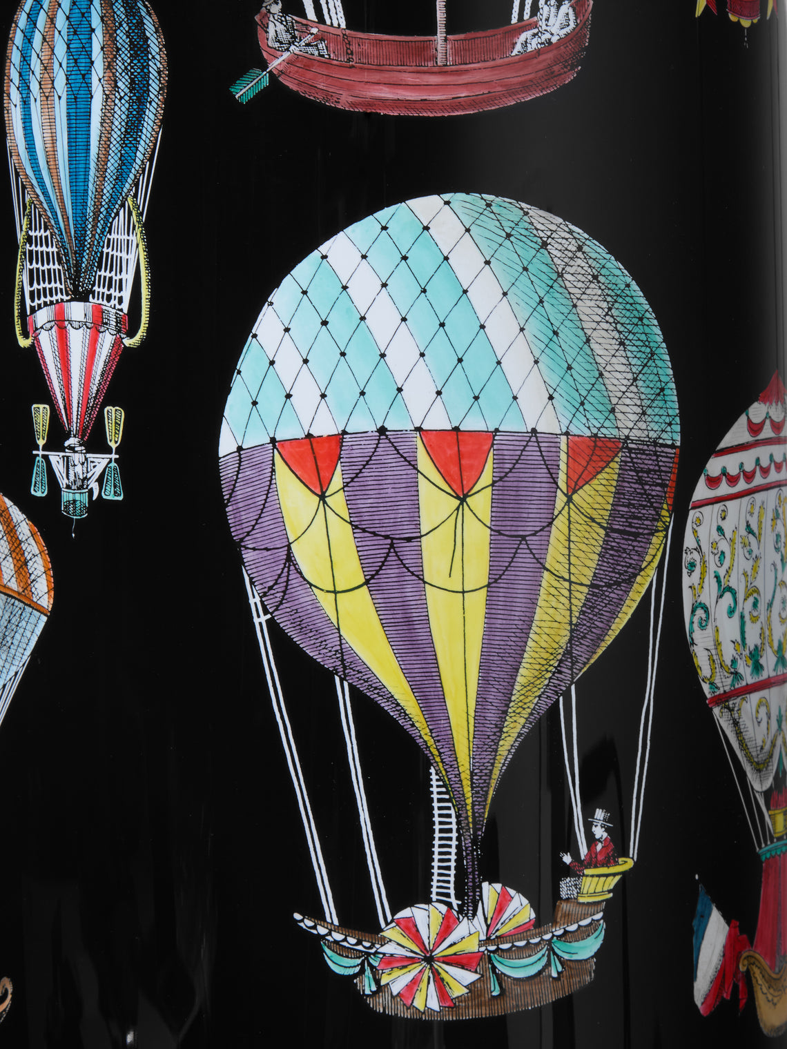 Fornasetti - Palloni Wood and Brass Umbrella Stand - Black - ABASK