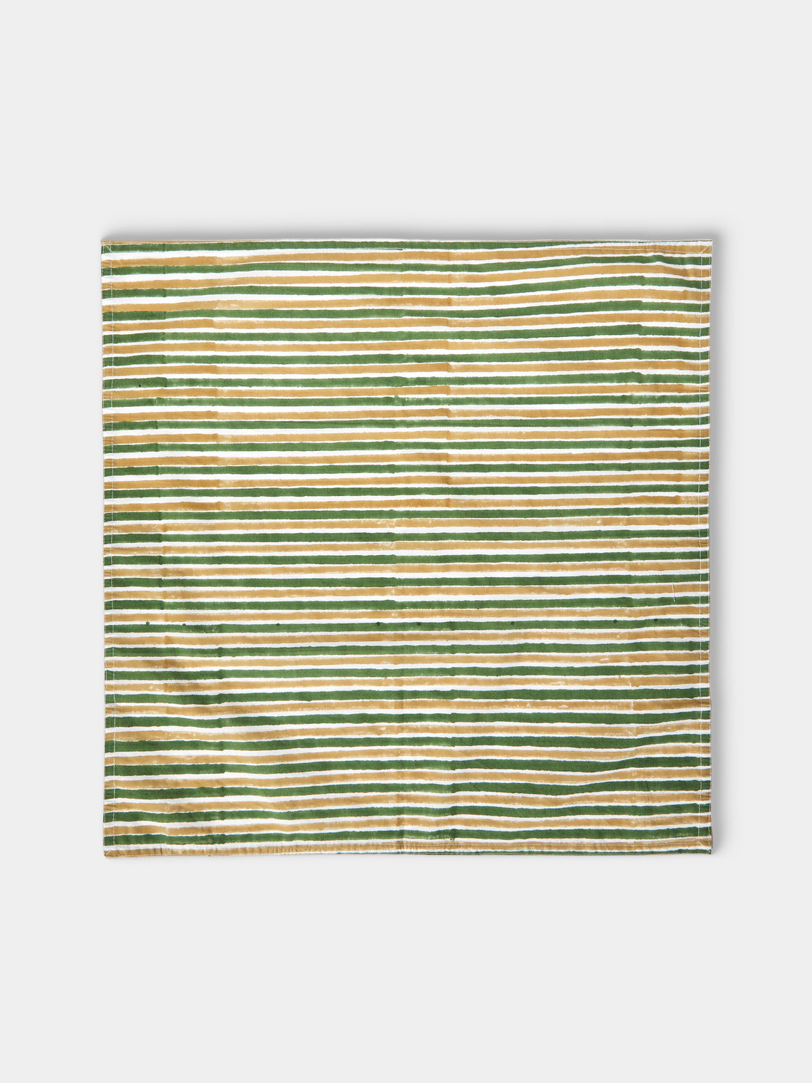 Chamois - Block-Printed Cotton Napkins (Set of 4) - Green - ABASK
