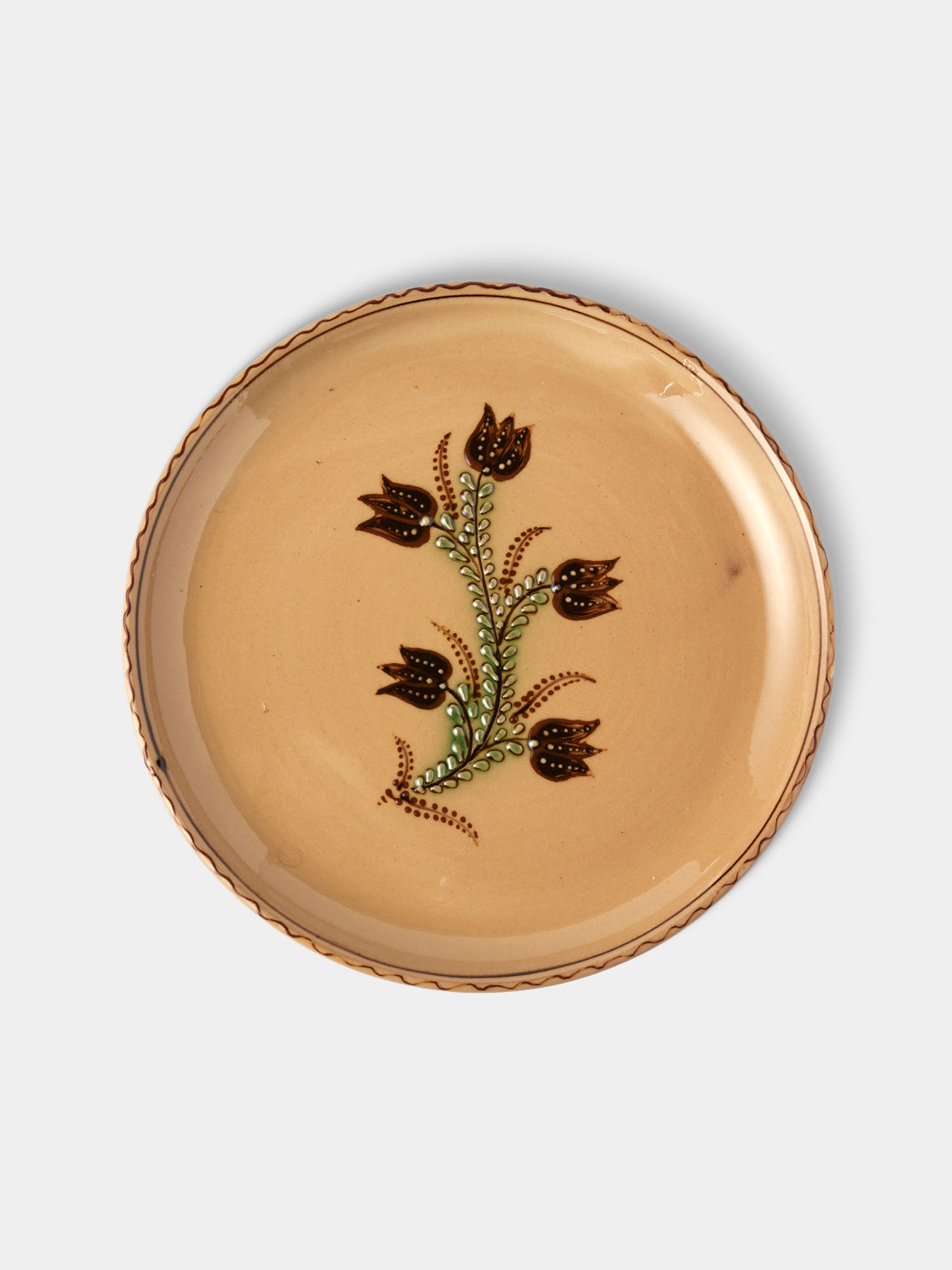 Poterie d’Évires - Flowers Hand-Painted Ceramic Plates – 9.5in/24cm (Set of 8) - Cream - ABASK
