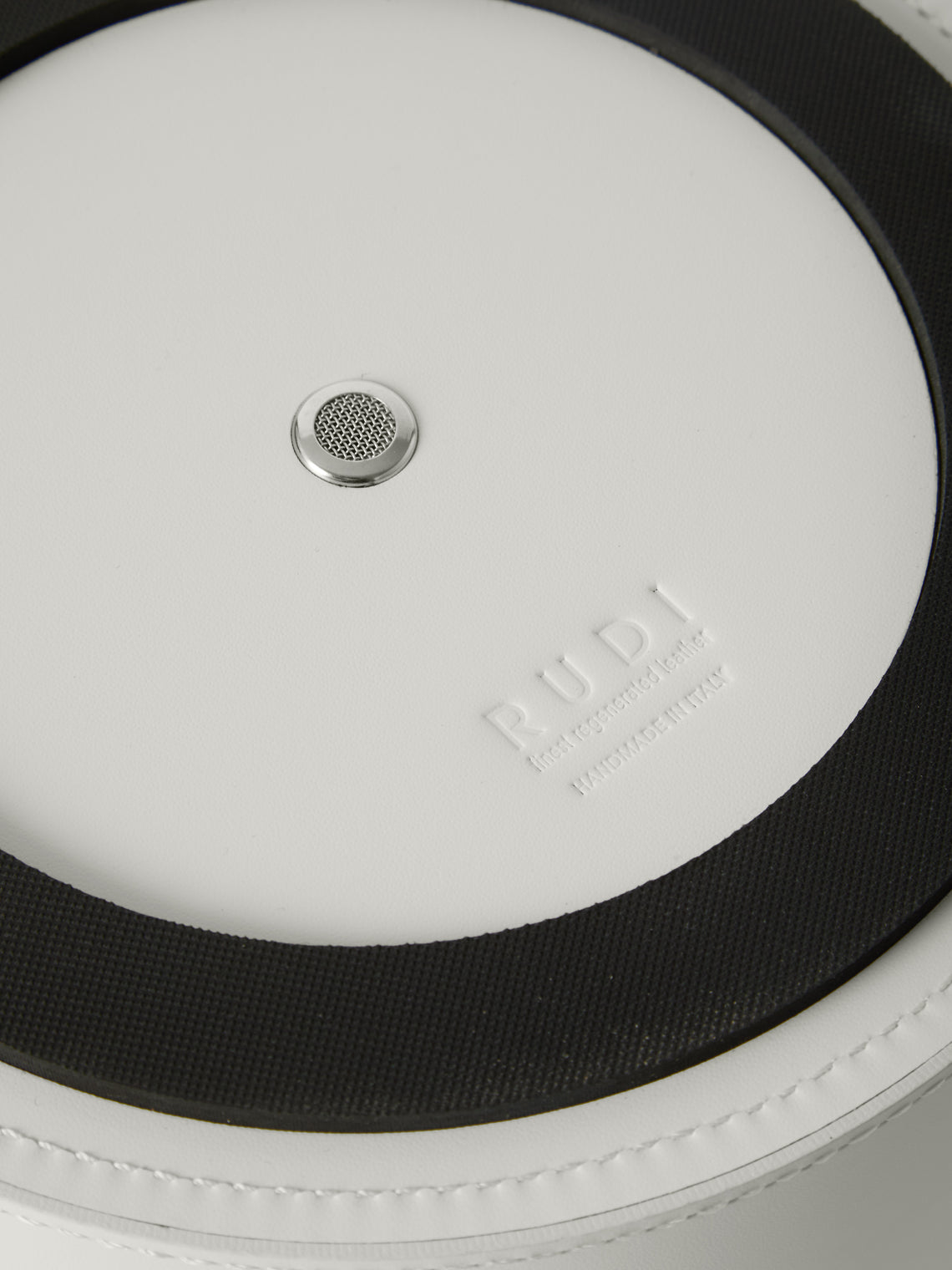 RUDI - Perry Leather Lidded Wastepaper Bin - White - ABASK