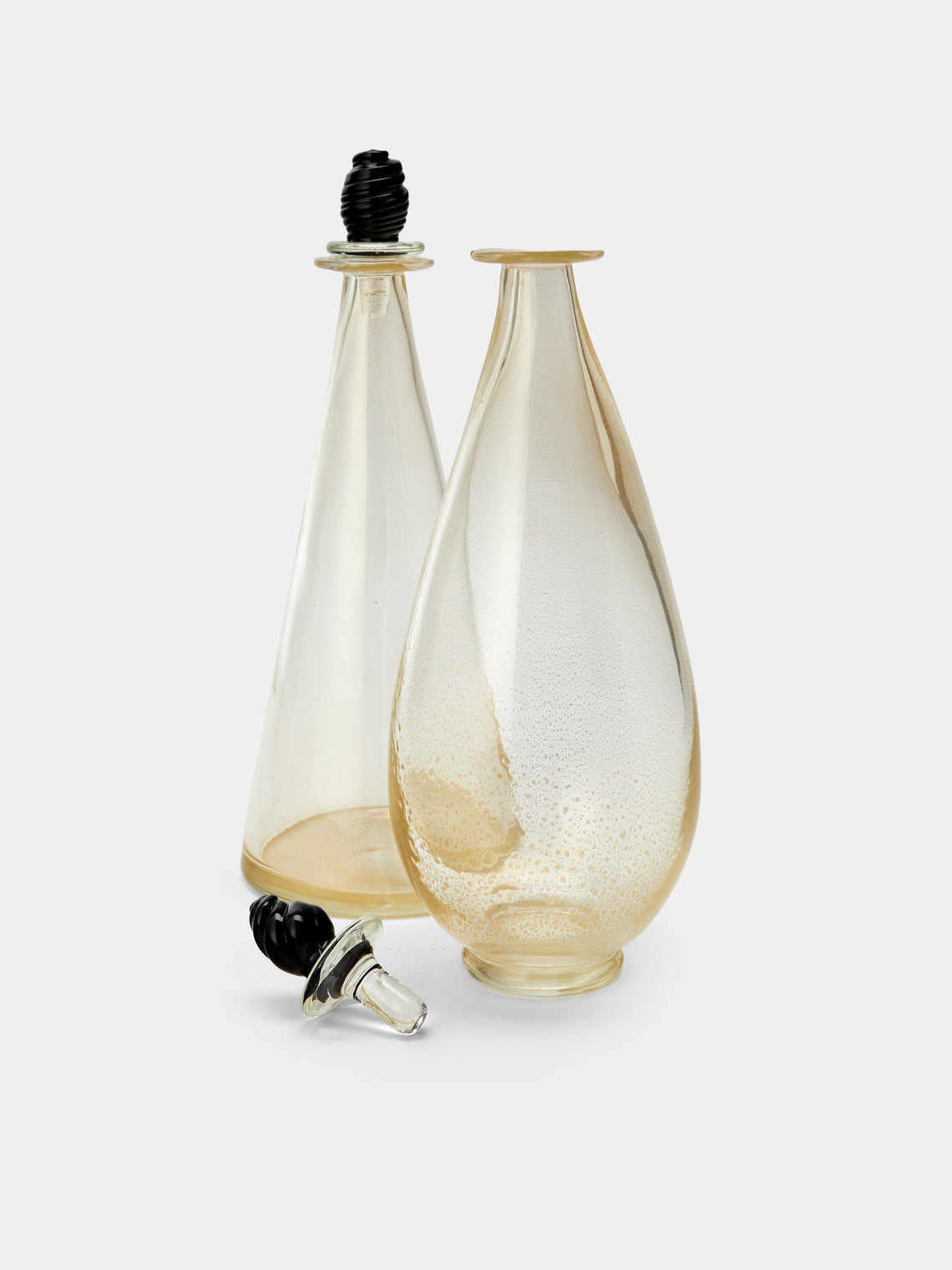 Antique and Vintage - 1960s Barovier & Toso Glass Bottles (Set of 2) - Yellow - ABASK