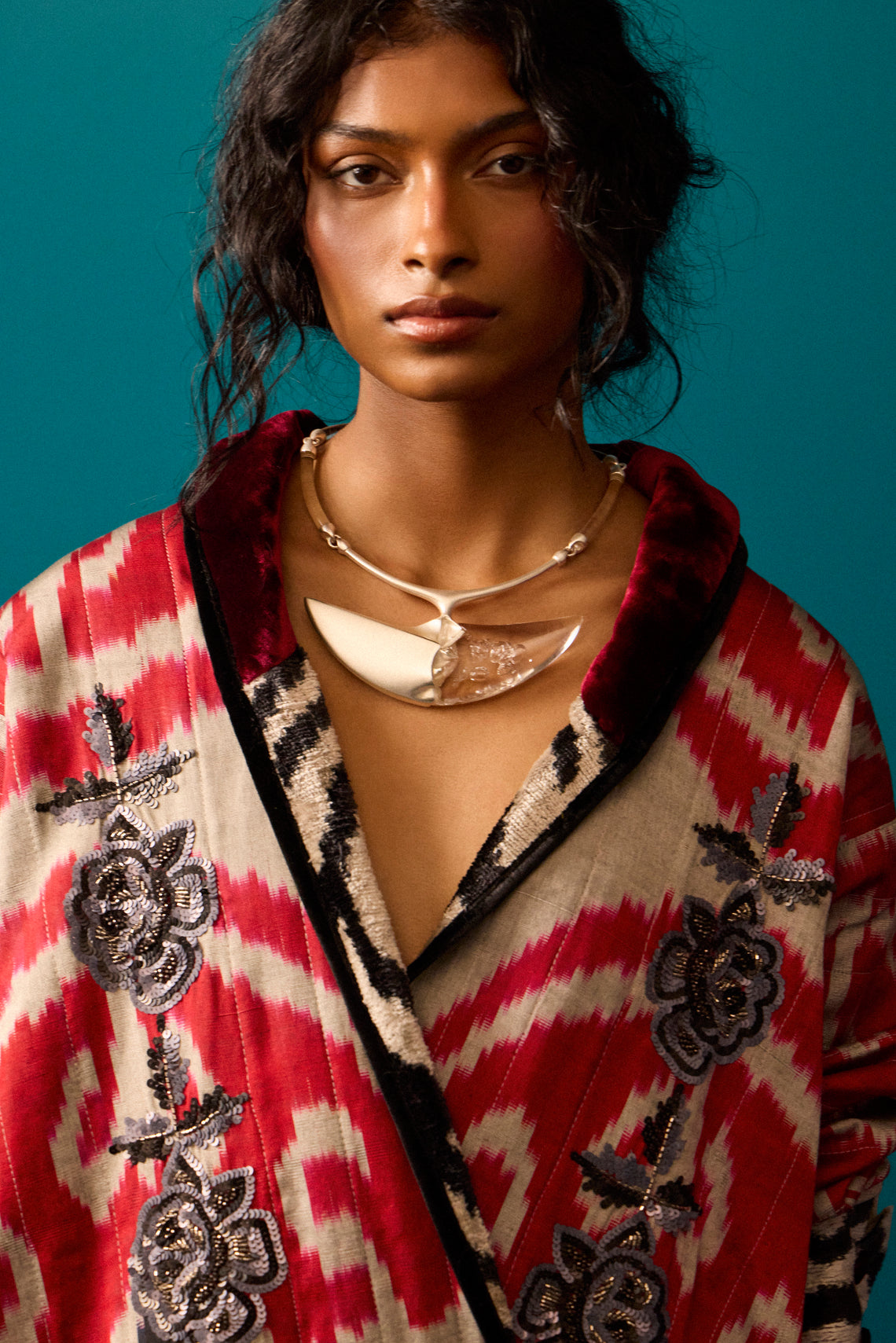 Mahnaz Collection - Women's Vintage 1960 Björn Weckström for Lapponia Finnish Silver and Resin Collar - Silver - ABASK