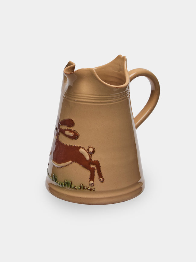 Poterie d’Évires - Rabbits Hand-Painted Ceramic Petite Milk Jug - Cream - ABASK - 
