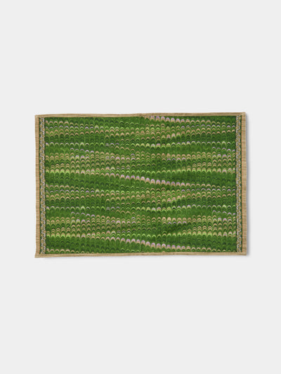 D'Ascoli - | Set of 4 | Gamine Printed Linen Placemats - Green - ABASK - 