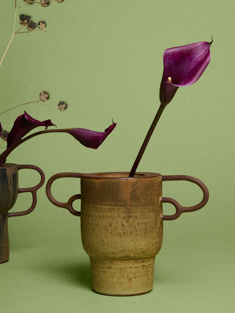 Andrea Tsang - Vessel 011 Stoneware Vase (10in/26cm) - Brown - ABASK