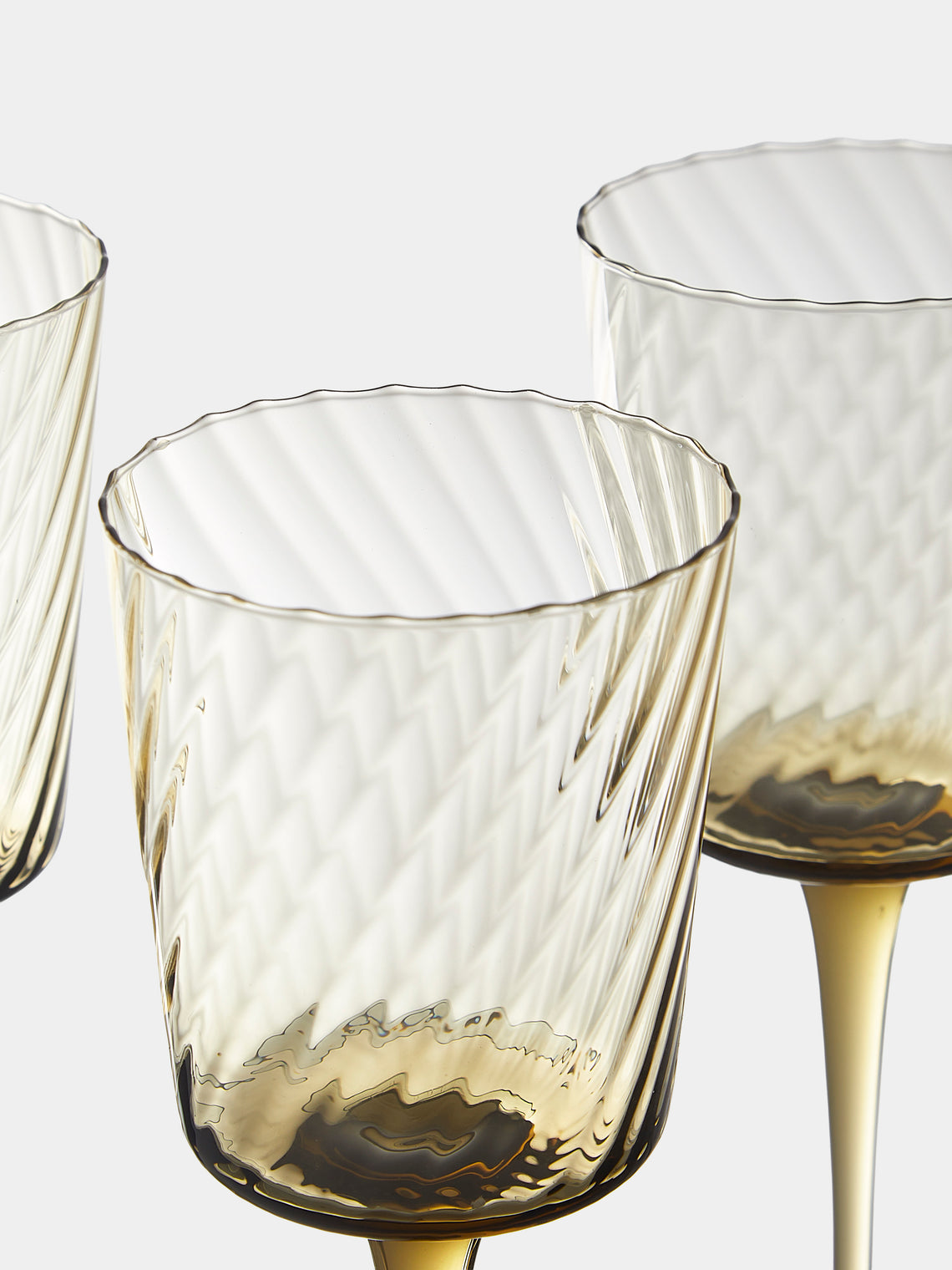 Mun Deluxe Brand Venezia - Torsé Hand-Blown Glass Wine Glasses (Set of 6) - Green - ABASK