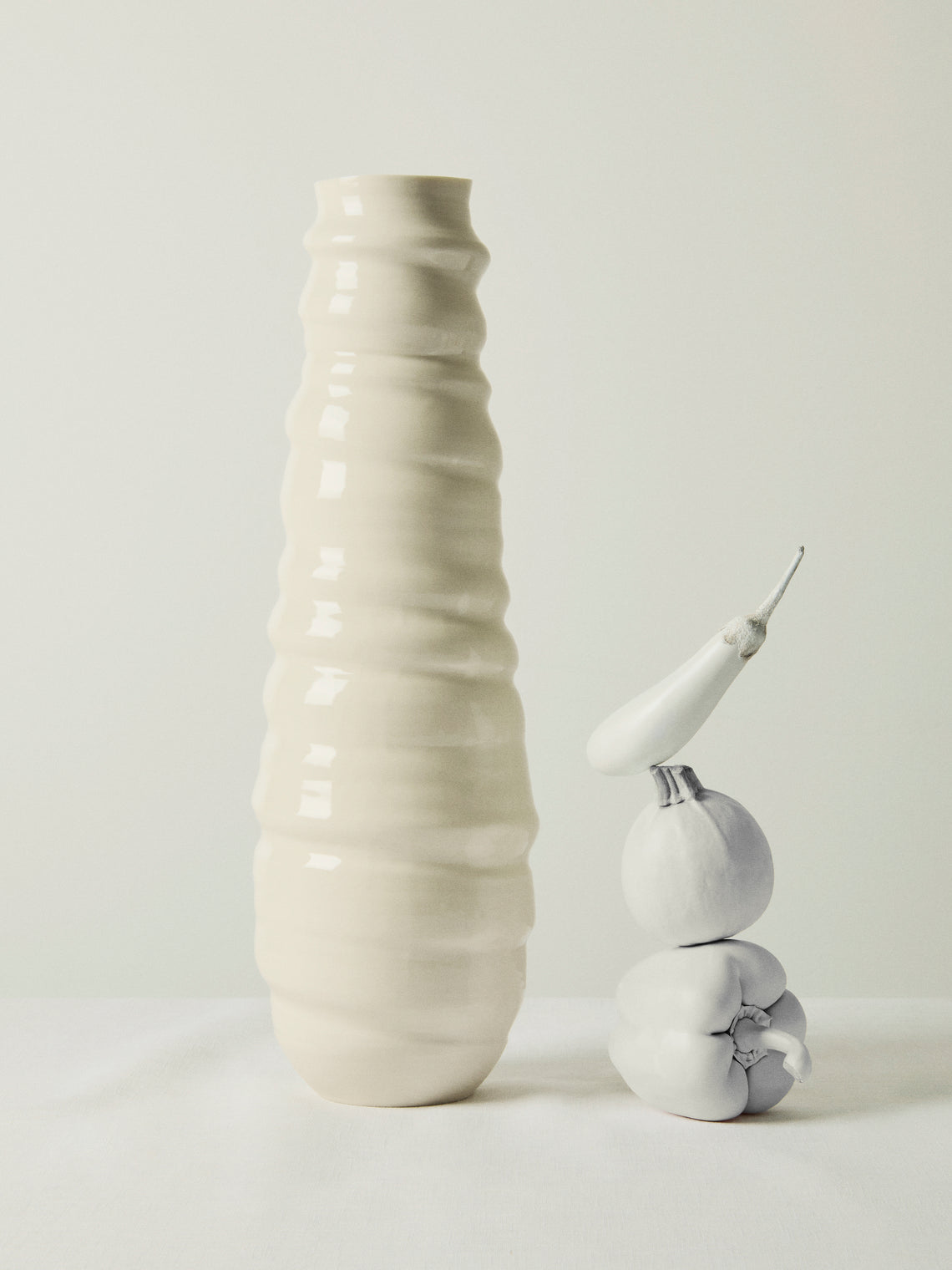 Johanne Coker - No. 4 Hand-Thrown Porcelain Vase (18in/46cm) - White - ABASK