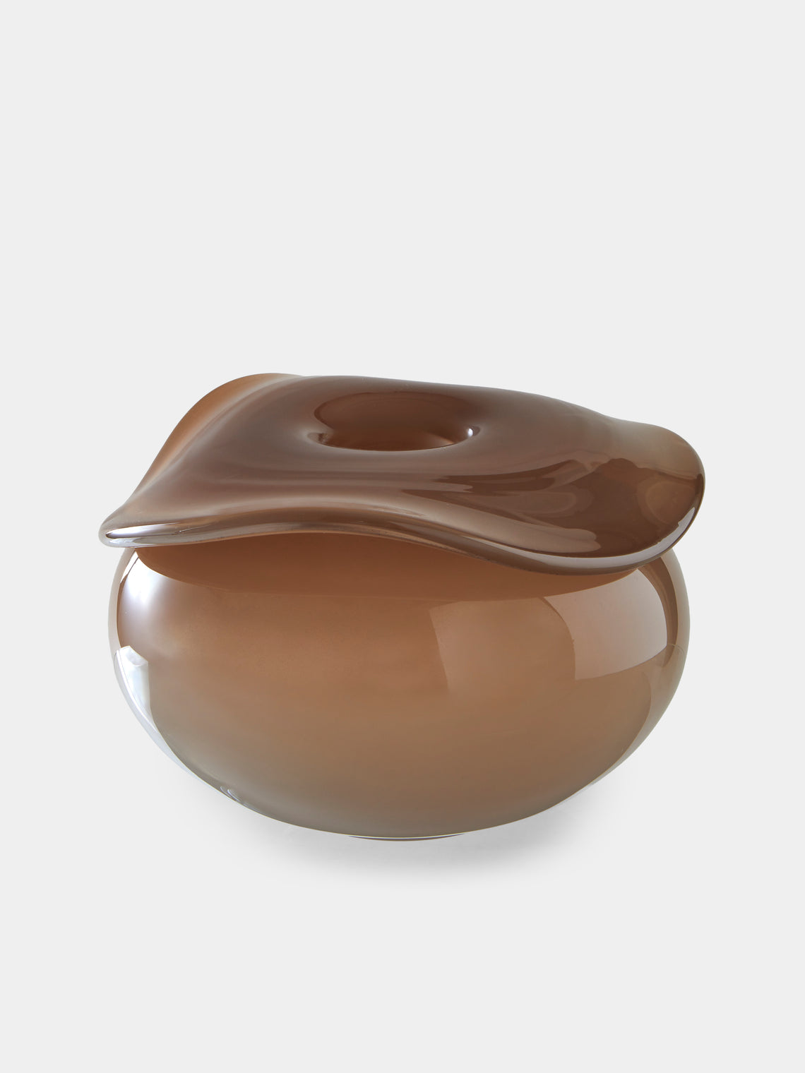 Oog Objects - 14 Hand-Blown Glass Vase (8in/21cm) - Brown - ABASK - 