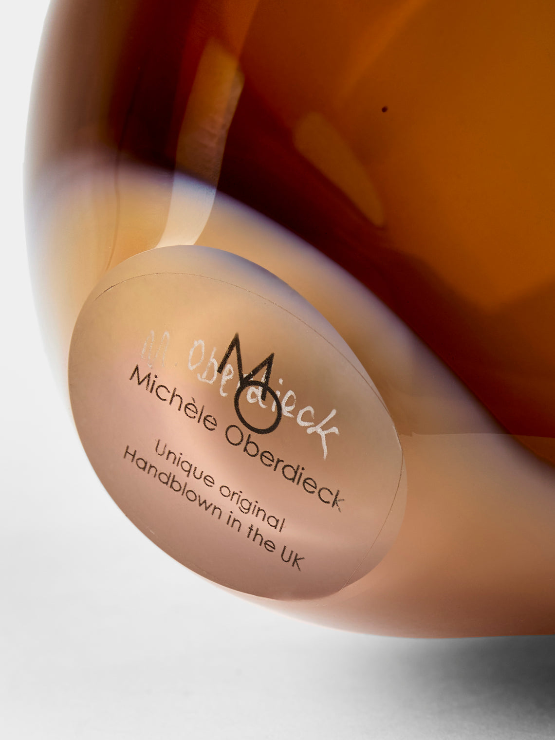 Michele Oberdieck - Autumn Hand-Blown Glass Vase (15in/38cm) - Orange - ABASK