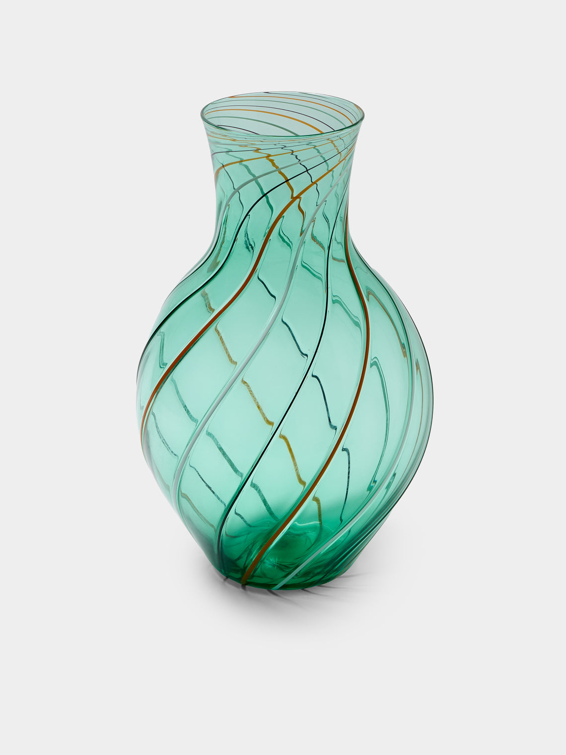 Antique and Vintage - 1980s Marco Toso Borella Murano Glass Vase (14.5in/37cm) - Green - ABASK - 