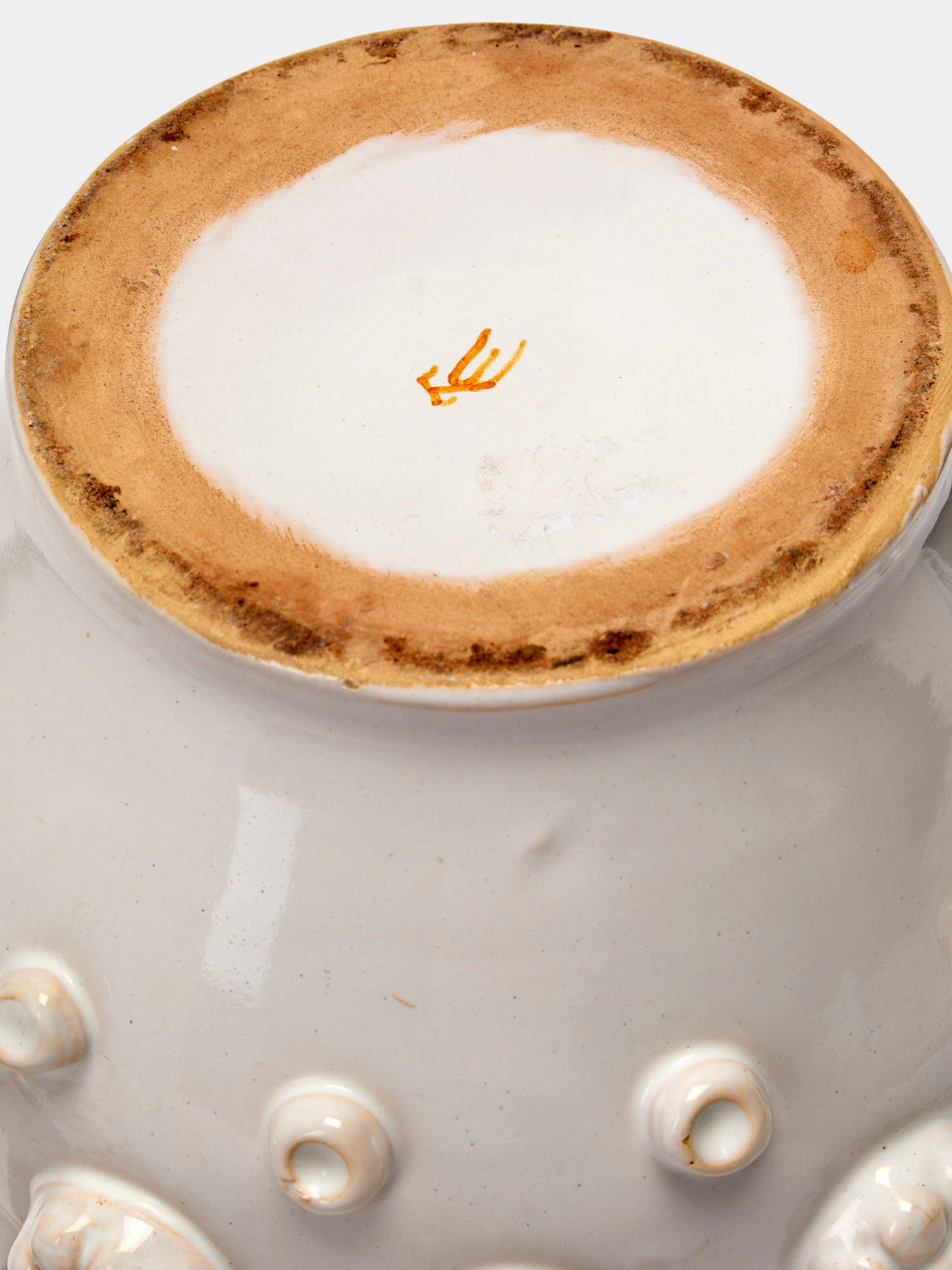 Antique and Vintage - 1920s Émile Tessier Ceramic Vase (9in/23.5cm) - White - ABASK