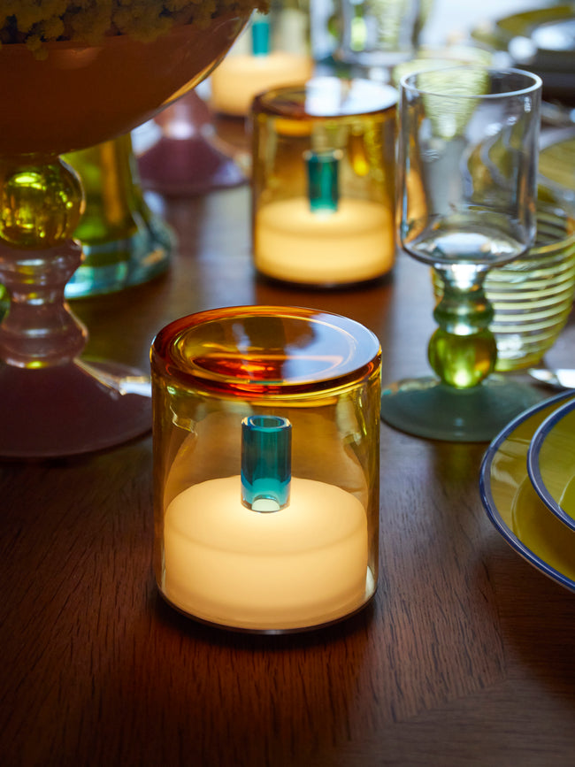 Green Wolf Lighting - Ambra I Hand-Blown Murano Glass Portable Table Light - Yellow - ABASK