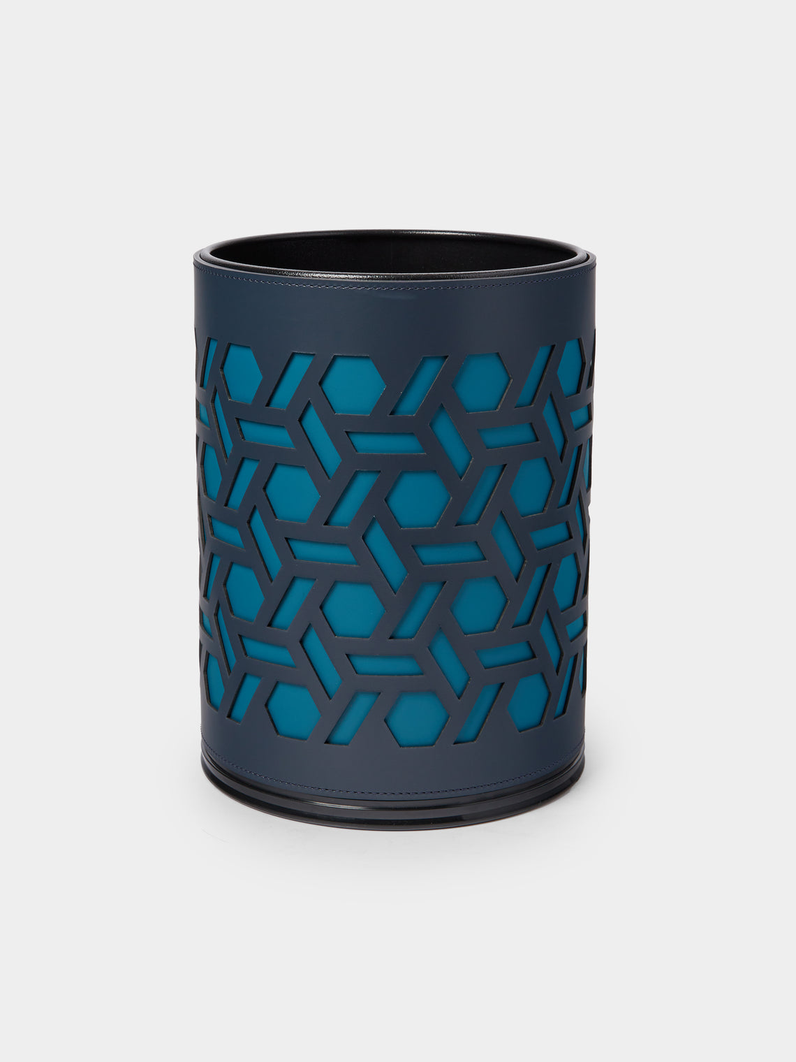 RUDI - Bino Leather Wastepaper Bin - Blue - ABASK - 