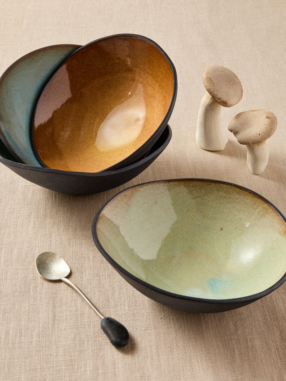 Hana Karim Studio - Hand-Built Stoneware Breakfast Bowls (Set of 4) - Multiple - ABASK