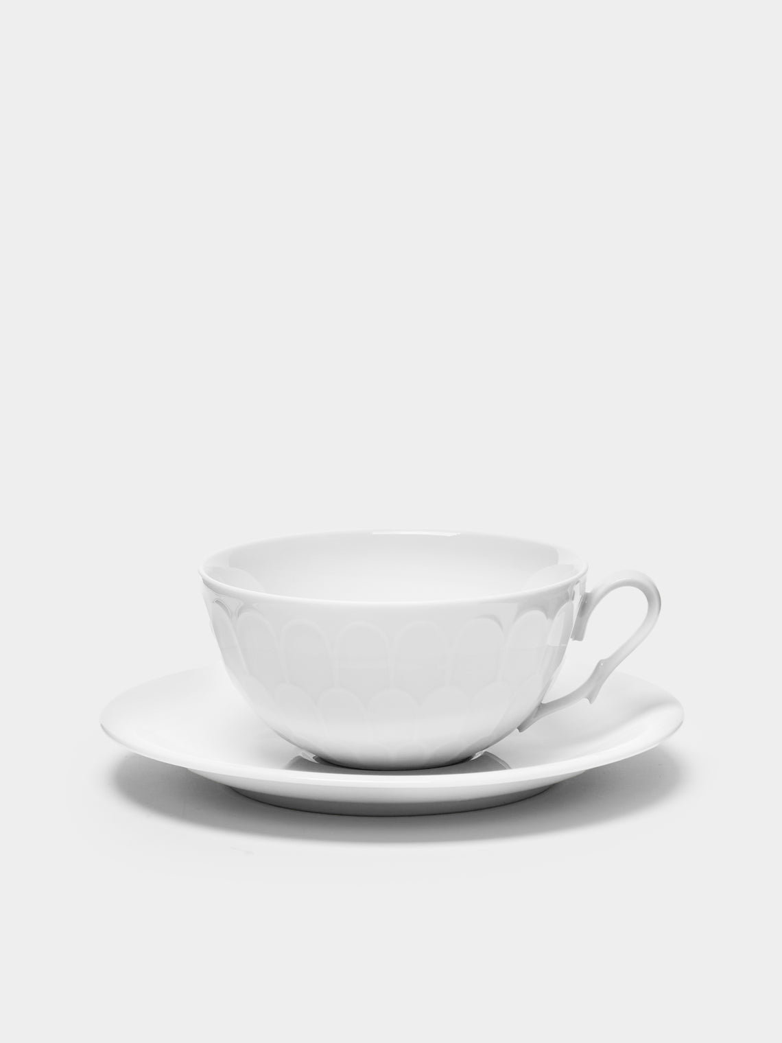 Augarten - 1929 Josef Hoffmann Atlantis Porcelain Teacup and Saucer (Set of 2) - White - ABASK- 